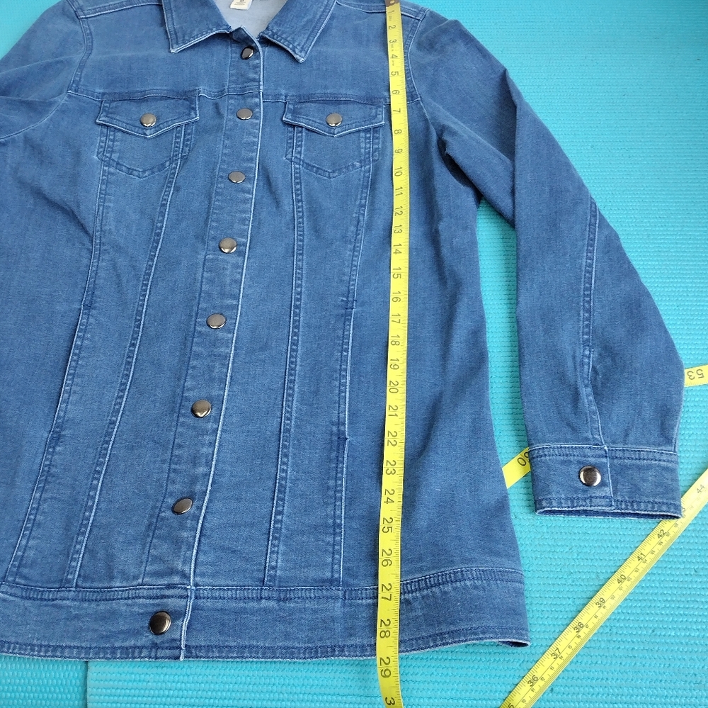 Appleseed’s Long Jean Utility Jacket Button Down … - image 5